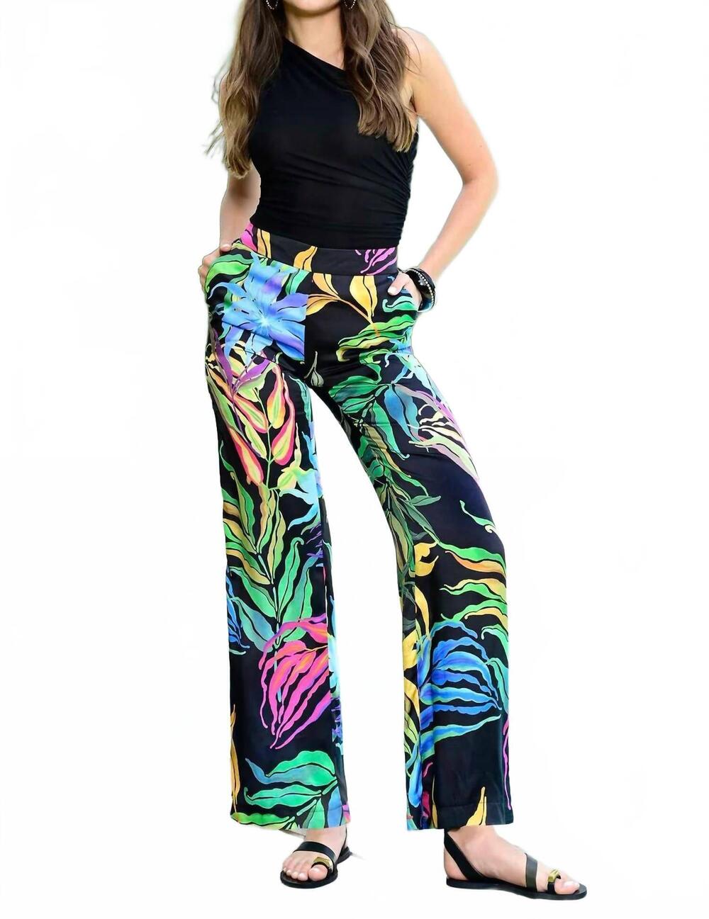 NEW ROBELL melly wide leg trousers in black